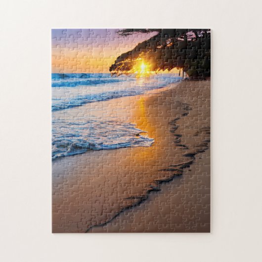 Aangepaste puzzel foto Print Strand zonsondergang Legpuzzel (Verticaal)