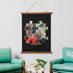 Aangepaste puzzel Je vult me een paar foto Hangend Wandkleed