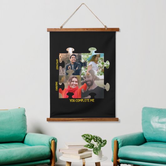 Aangepaste puzzel Je vult me een paar foto Hangend Wandkleed (Woonkamer)