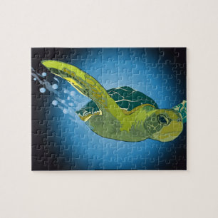 AANGEPASTE PUZZEL MET GESCHENKDOOS- ZEE SCHILDPAD