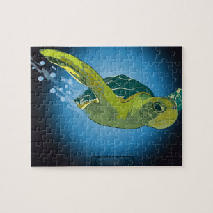 AANGEPASTE PUZZEL MET GESCHENKDOOS- ZEE SCHILDPAD