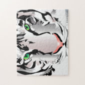 AANGEPASTE PUZZEL- TIGER-WIT/GRIJS LEGPUZZEL (Verticaal)