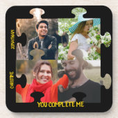 Aangepaste puzzelfoto Je vult me paar in Bier Onderzetter (Voorkant)