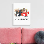 Aangepaste puzzelfoto Je vult me paar in Canvas Afdruk (Insitu (Woonkamer))