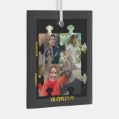 Aangepaste puzzelfoto Je vult me paar in Glas Ornament (Voorkant Rechts)