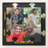 Aangepaste puzzelfoto Je vult me paar in Glazen Onderzetter (Voorkant)