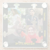 Aangepaste puzzelfoto Je vult me paar in Glazen Onderzetter (Achterkant)