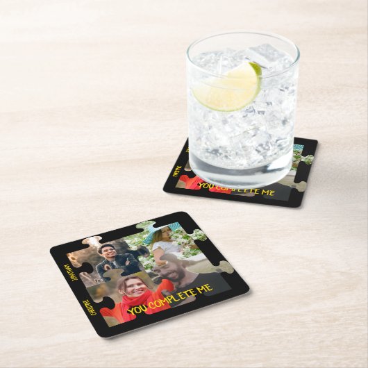 Aangepaste puzzelfoto Je vult me paar in Kartonnen Onderzetters (Insitu)