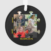 Aangepaste puzzelfoto Je vult me paar in Ornament (achterkant)