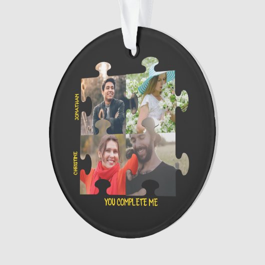 Aangepaste puzzelfoto Je vult me paar in Ornament (voorkant)