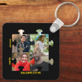 Aangepaste puzzelfoto Je vult me paar in Sleutelhanger (Achterkant)