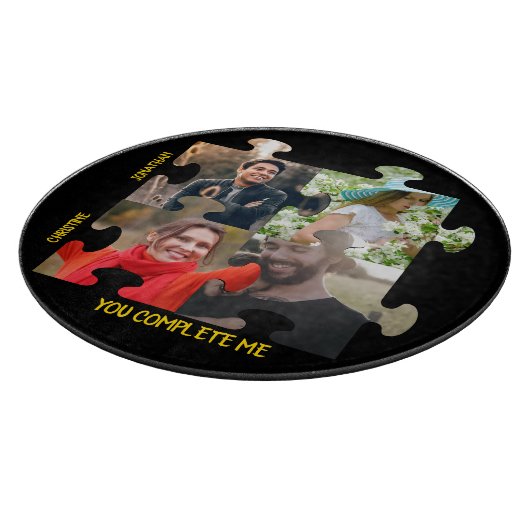 Aangepaste puzzelfoto Je vult me paar in Snijplank (Hoek)