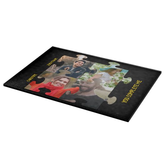 Aangepaste puzzelfoto Je vult me paar in Snijplank (Hoek)