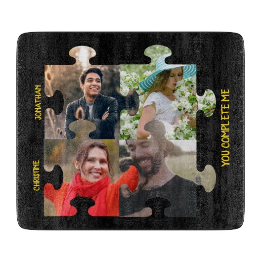 Aangepaste puzzelfoto Je vult me paar in Snijplank (Voorkant)