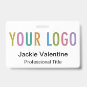 Aangepaste PVC Naam Badge met Logo Clip Reel Lanya (Front)