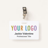 Aangepaste PVC Naam Badge met Logo Clip Reel Lanya (Voorkant met clip)