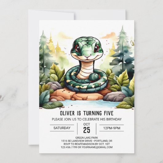 Aangepaste Python Kinderen Verjaardag Kaart (Voorkant)