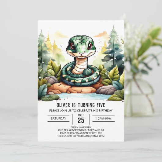 Aangepaste Python Kinderen Verjaardag Kaart (Staand voorkant)
