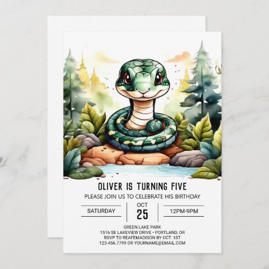 Aangepaste Python Kinderen Verjaardag Kaart (Voorkant / Achterkant)