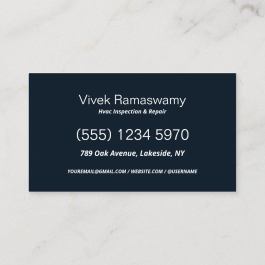 Aangepaste QR airconditioning HVAC Visitekaartje (Achterkant)