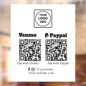 Aangepaste QR-betaling | Venmo & PayPal Logo Weerg Raamsticker (Vel 2)