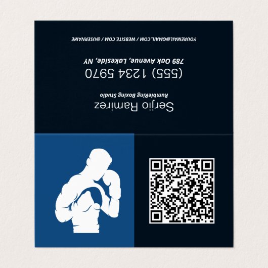 Aangepaste QR Boxing Gym Visitekaartje (Buitenkant ongevouwen)