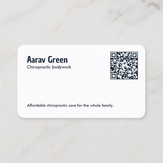 Aangepaste QR-chiropractor Visitekaartje (Achterkant)