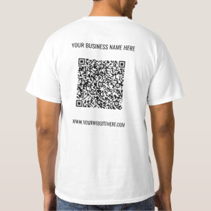 Aangepaste QR-code aangepaste tekst Business T-Shi T-shirt