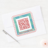 Aangepaste QR-code Aardbeien Lijst Gift Registry Vierkante Sticker (Envelop)