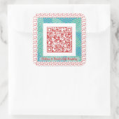 Aangepaste QR-code Aardbeien Lijst Gift Registry Vierkante Sticker (Tas)