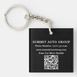 Aangepaste QR-code auto- of autodealer promotionee Sleutelhanger