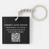Aangepaste QR-code auto- of autodealer promotionee Sleutelhanger (Achterkant)