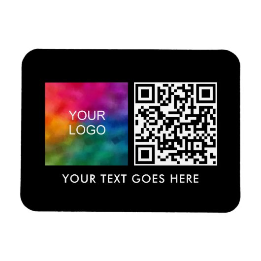 Aangepaste QR-code Barcode Business Logo Tekstnaam Magneet (Horizontaal)