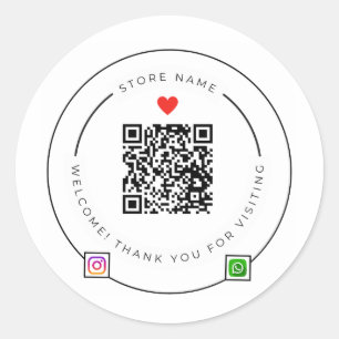 Aangepaste QR-code bedankstickers   Instagram Ronde Sticker