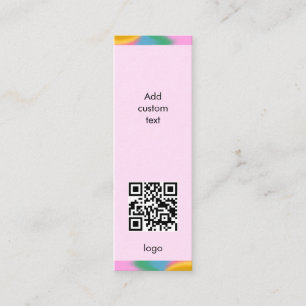 aangepaste qr-code bedrijf eenvoudige roze bladwij mini visitekaartje