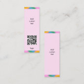 aangepaste qr-code bedrijf eenvoudige roze bladwij mini visitekaartje (Voorkant / Achterkant)