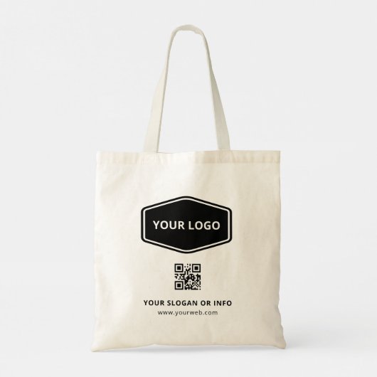 Aangepaste QR-code Bedrijf Logo Branded Promotiona Tote Bag (Achterkant)