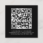 Aangepaste QR-code Bedrijf Logo Employee Square Contactkaartje (Achterkant)