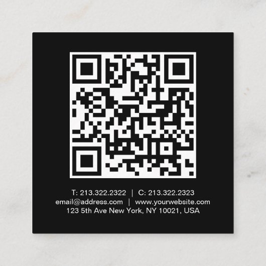 Aangepaste QR-code Bedrijf Logo Employee Square Contactkaartje (Achterkant)