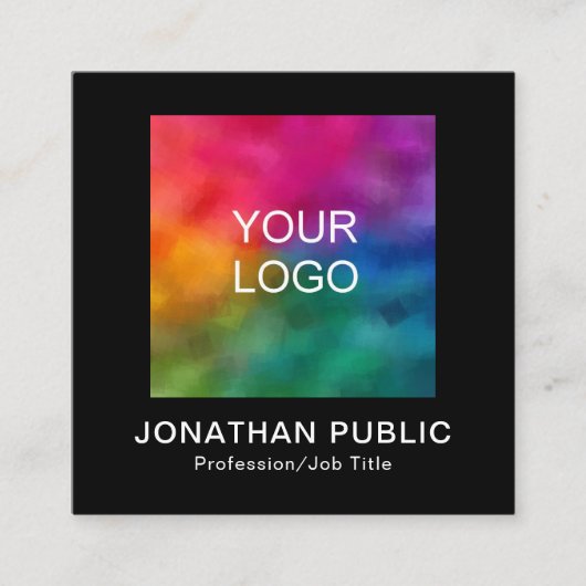 Aangepaste QR-code Bedrijf Logo Employee Square Contactkaartje (Voorkant)