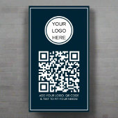 Aangepaste QR Code Bedrijf Logo Professional Blauw Poster