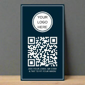 Aangepaste QR Code Bedrijf Logo Professional Blauw Poster
