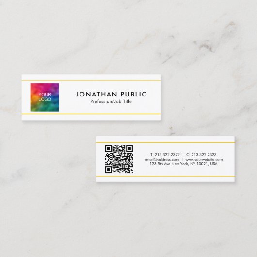 Aangepaste QR-code Bedrijf Logo Werknemersnaam Min Contactkaartje (Voorkant / Achterkant)