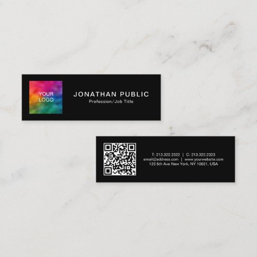 Aangepaste QR-code Bedrijf Logo Werknemersnaam Min Contactkaartje (Voorkant / Achterkant)