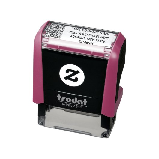 Aangepaste QR Code Bedrijfsnaam Retouradres Stempe Zelfinktende Stempel (Product)
