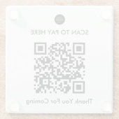 Aangepaste QR Code Betaling Glas Onderzetter voor  (Achterkant)