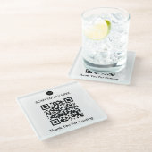 Aangepaste QR Code Betaling Glas Onderzetter voor Glazen Onderzetter (Schuin)