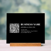 Aangepaste QR-code & Bewerkbare Retro-Moderne Teks Acryl Bord (Neutraal)