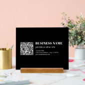 Aangepaste QR-code & Bewerkbare Retro-Moderne Teks Acryl Bord (Huwelijk)