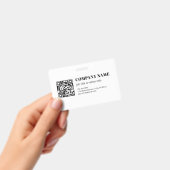 Aangepaste QR-code & Bewerkbare Retro-Moderne Teks Badge (Handheld)